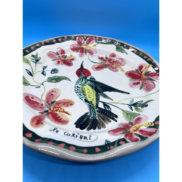 Anthropologie Other - Anthropologie NATHALIE LETE Dinner Plate COLIBRI Hummingbird Francophile 10"